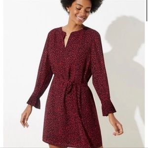 Loft Red Leopard Dress